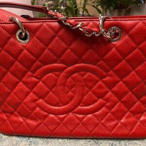 Chanel Red Caviar GST Grand Shopping Tote
